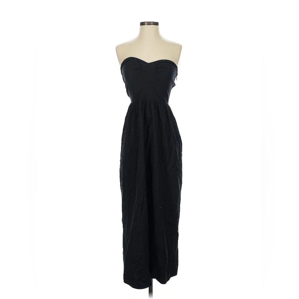 Reformation Cotton Elegant Black Strapless Size 8